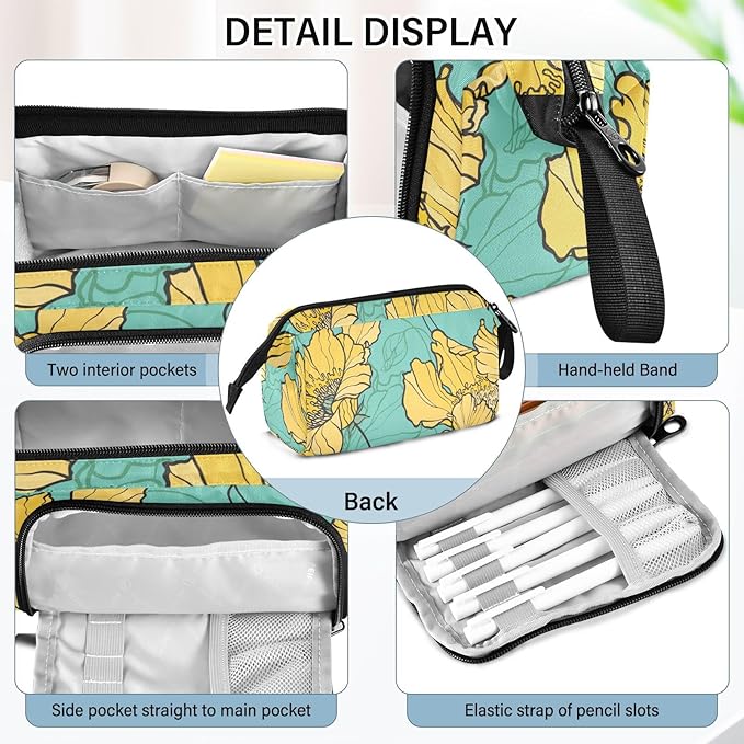 Bolaz Big Capacity Pencil Pen Case Pouch Bag School College Office Organizer - Image 4