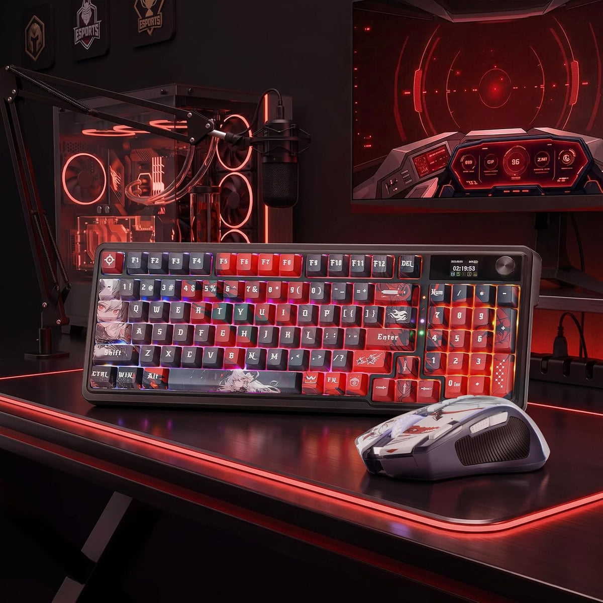 Redragon Anime Keyboard & Mouse Combo, K719 PRO KB + M612AK 8000 DPI Mice