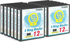 3 Ring Binder 0.5 Inch, PANDRI 12 Pack 0.5-Inch Binder Fits Letter Size 8.5'' x by PANDRI