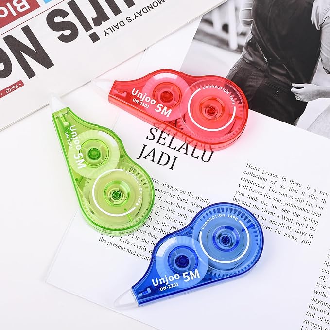 Unjoo White Correction Tape, Fast Clean Tear-Resistant Tape - Image 7
