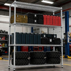 M MZG 4 Tiers Shelf 2640 lbs Steel Storage Shelving Utility Shelving Unit Steel - Image 6