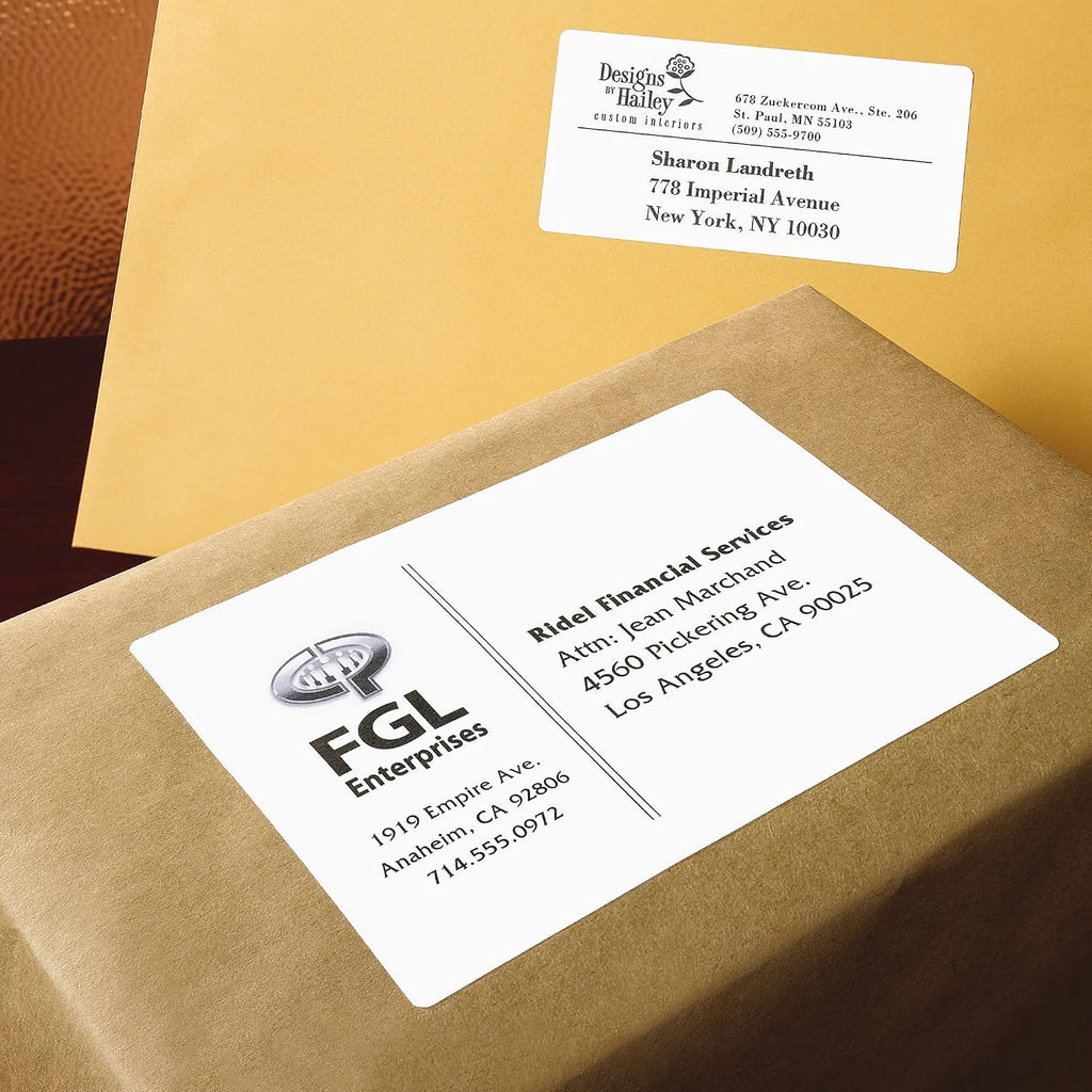 Avery Printable Shipping Labels with Sure Feed, 3.5" x 5", White, 100 Blank Mailing Labels (8168)