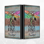 BWEGRHE Slim Credit Card Holder, Dragonfly Glitter Wood RFID Blocking Metal - Image 4