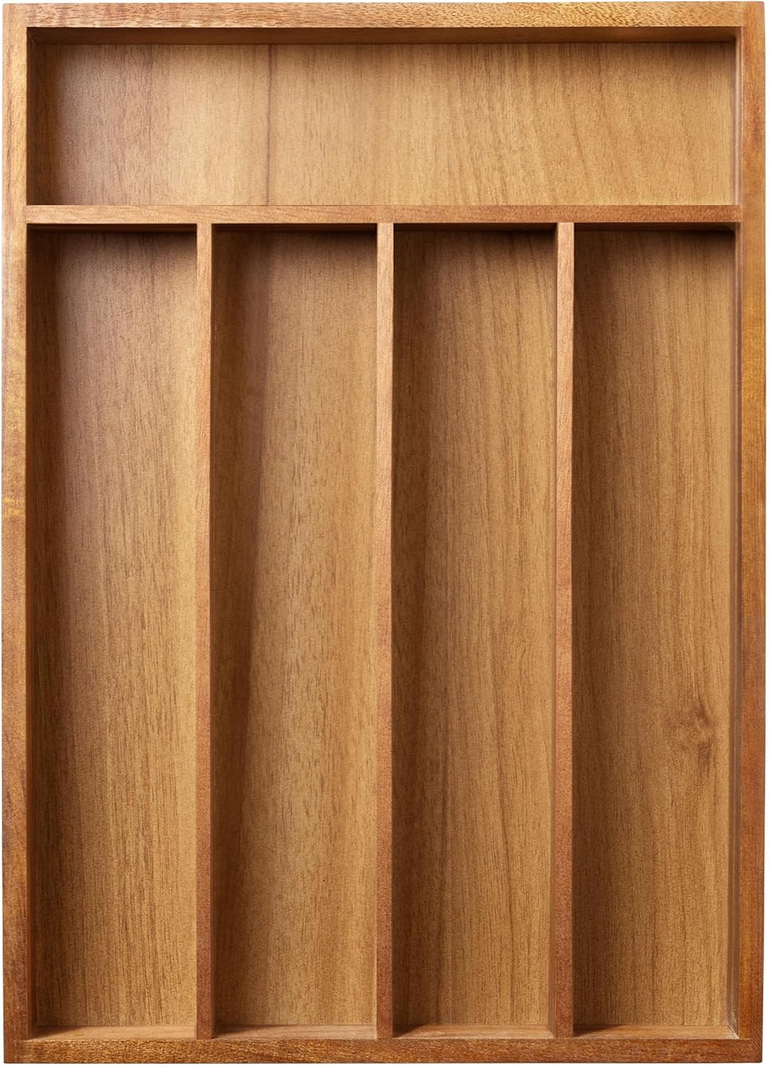Greenual Acacia Wood Silverware Organizer 10 In Utensil Organizer Silverware ...