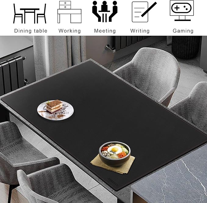 ZORESYN PU Leather Desk pad Black - Image 6