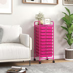 Giantex 10-Drawer Storage Cart w/Universal Wheel, Rolling Cart w/Handle - Image 8