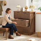 sedeta farmhouse 3 drawer file cabinet for home, side view