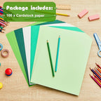 Sinmoe 100 Sheets 5 Shades Cardstock Paper 8.5 x 11 Inches 180gsm Solid Core - Image 3
