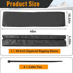 48 Inch Zippered Rigging Sleeve | Heavy Duty 600D Waterproof Marine Cable - Image 3