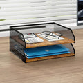 Natwind 2-Tier Stackable Paper Tray, Metal Mesh Desktop Organizer, Paper Sorter by Natwind