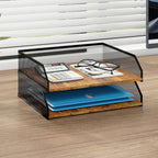 Natwind 2-Tier Stackable Paper Tray, Metal Mesh Desktop Organizer, Paper Sorter by Natwind