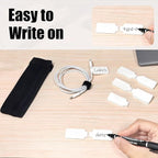 80-Pack Reusable Cable Labels & Cord Ties Kit – Write-On Wire Labels, Snap Ties - Image 3