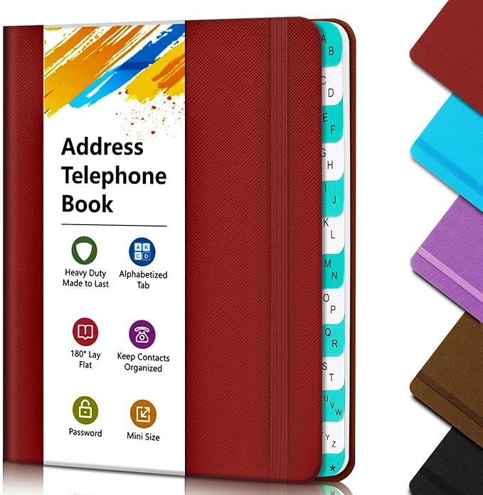 BLESWIN Address Book with Alphabetical Tabs, Hardcover Address Book by BLESWIN