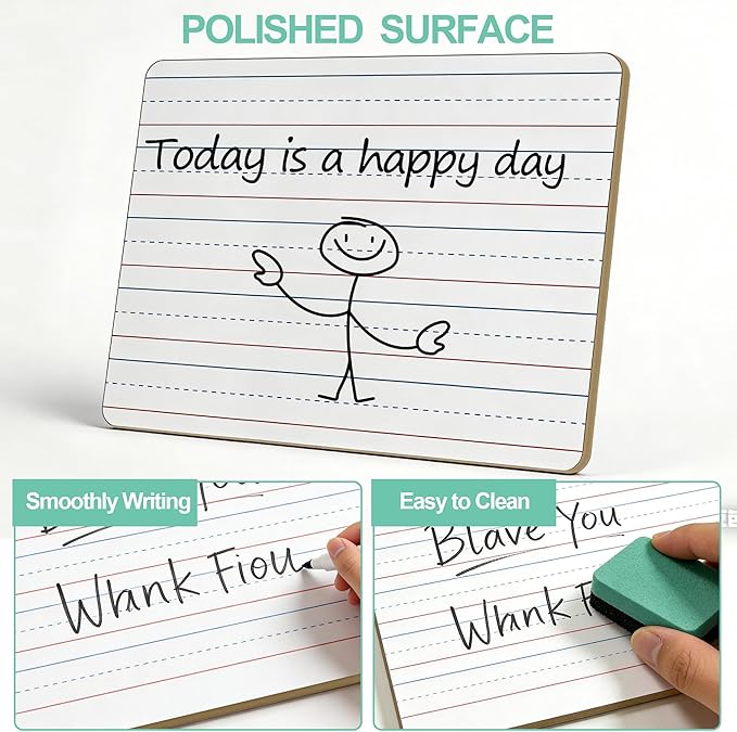 32 Pack Small White Boards, Double Sided Personal Dry Erase Boards - Image 5