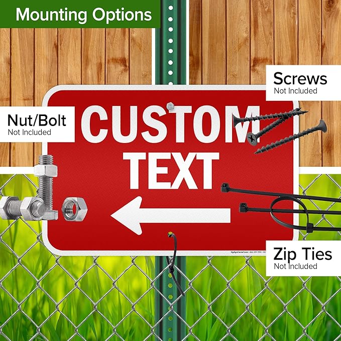 Custom Arrow, Custom Directional Sign, Left Arrow, 12x18 Inches, 3M EGP - Image 5