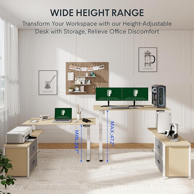 FLEXISPOT 55" L Shaped Standing Desk - Image 8