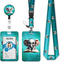 Elephant Badge Holder with Retractable Lanyard, Cute Lanyards by Mcapirivo