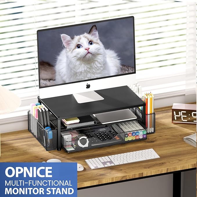 OPNICE Desk Organizer and Accessories, 2-Tier Computer Monitor Stand Riser - Image 6