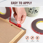 Double Sided Tape, Heavy Duty Mounting Tape Waterproof Foam Tape, 32FT Length - Image 4