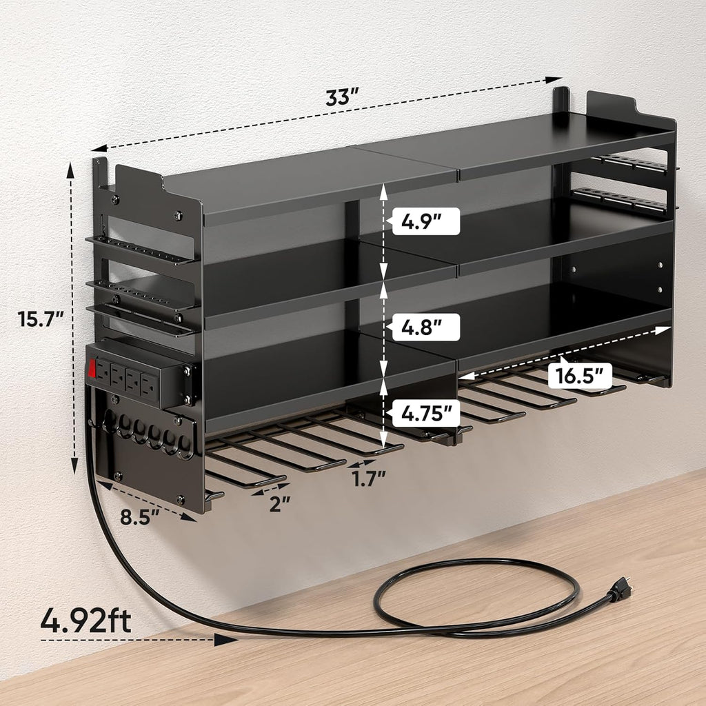 pokipo large power tool organizer wall mount with on a desk or shelf