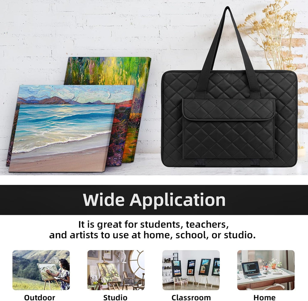 jjring 18x24 quilting canvas art portfolio case bag showing dimensions