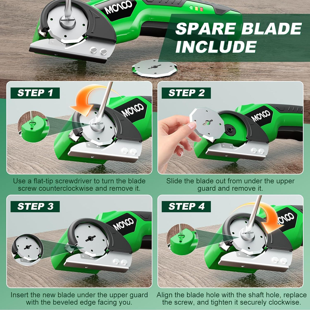 Cordless Electric Scissors, 4V Electric Cardboard Cutter with 2 Blades