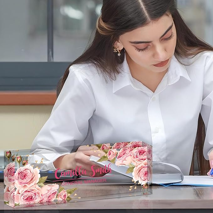 Personalized Name Plate for Desk, Custom Acrylic Desk Name Sign, Office - Image 4
