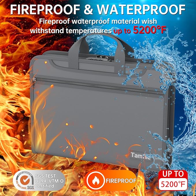 5200℉ Fireproof Accordion File Organizer - Image 2
