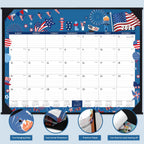 Desk Calendar 2026-2027, July 2026 - December 2027, 22"×17" | 18 Monthly Large Desk Calendar 2026-2027, 2 Corner Protectors & 2 Hanging Hooks, Large Ruled Blocks