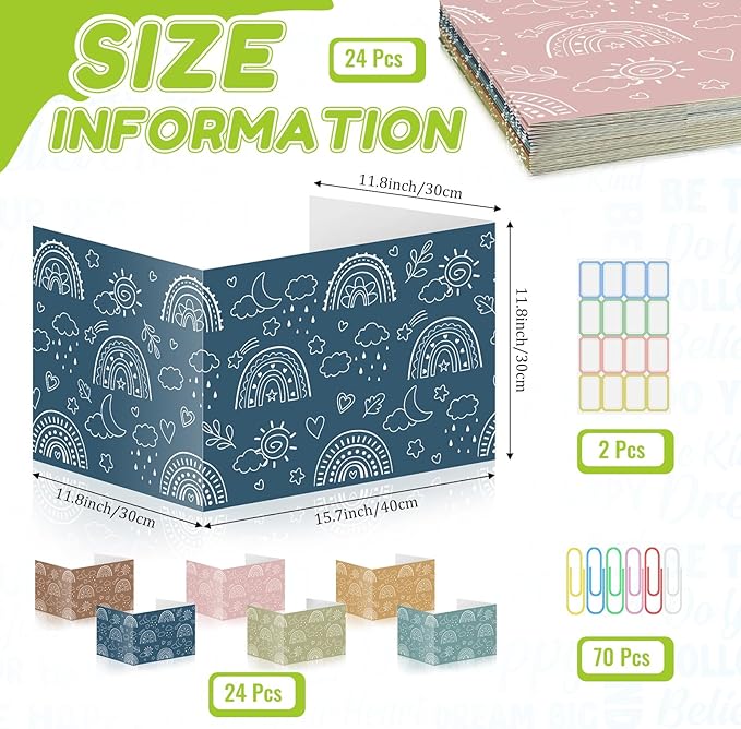 Cinrobiye 24 Pcs Boho Privacy Folders Standard - Image 2