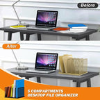 Kuntine.B Desk File Organizer Upright Mesh Desktop Organizer File Sorter Office - Image 3