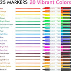 Shuttle Art Dry Erase Markers, 25 Pack 20 Colors Whiteboard Markers, Bundled - Image 3