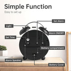 Twin Bell Loud Alarm Analog Alarm Clock, 4 inch Super Silent Non Ticking Small - Image 6