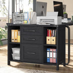 Vabches File Cabinet with 3 Drawers, Farmhouse Lateral File Cabinet Fits Files - Image 3