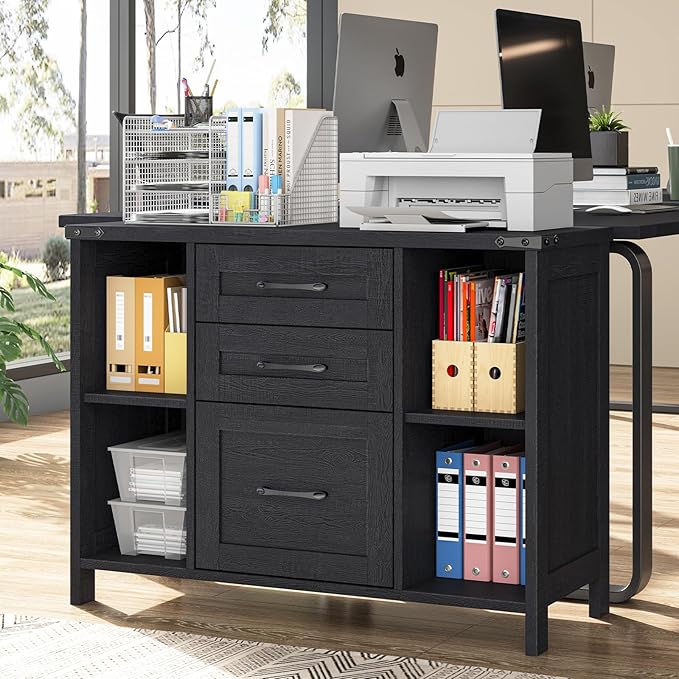 Vabches File Cabinet with 3 Drawers, Farmhouse Lateral File Cabinet Fits Files - Image 3