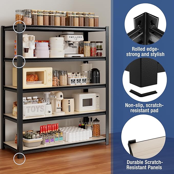 WORKPRO House 5-Tier Shelving Unit, Adjustable Heavy Duty Storage Shelves - Image 6