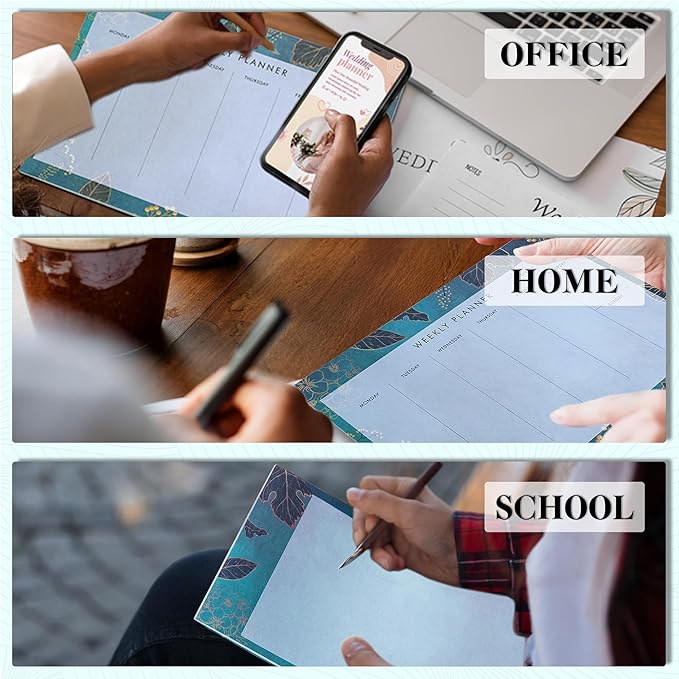Undated Weekly Planner Notepad 10x7 To Do List Note Pad 52 Weekly Desk Planner - Image 5