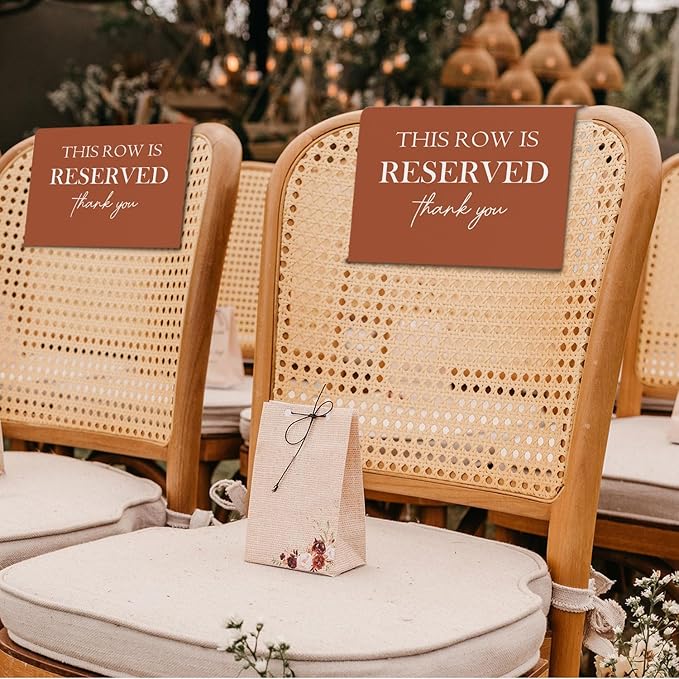 ChissNook Reserved Seating Chair Signs, This Row Is Reserved Pew Cloths Seating - Image 5