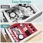 WOWBOX 25 PCS Plastic Drawer Organizer Set, 4 Sizes Desk Drawer Divider - Image 4