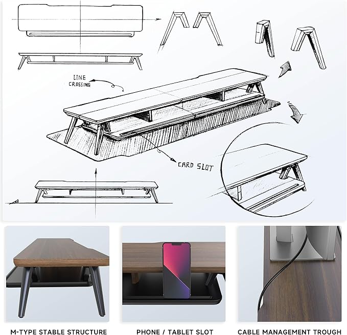 Fenge Dual Monitor Stand, Monitor Stands Riser - Image 5