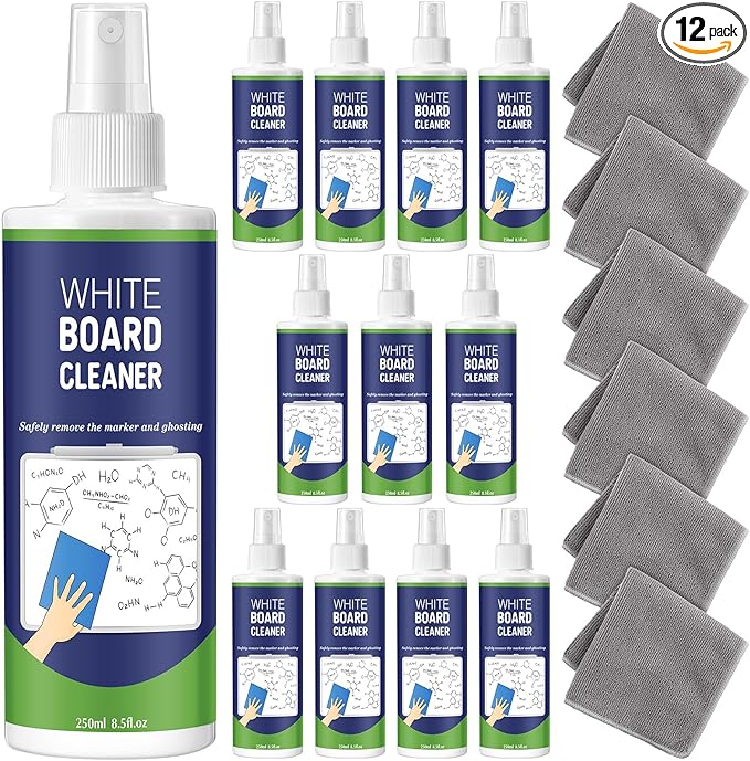 Dansib 12 Pack Whiteboard Cleaner Spray 8.5oz Dry Erase Board Cleaner by Dansib