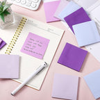 Thenshop 12 Pads Purple Sticky Notes 3''x3'', Self Stick Notes Pads Purple - Image 5