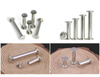 LBY 100pcs Phillips Chicago Screws, M5 x 10/20/30/40/50mm Binding Screw Posts, Book Screws, Binding Barrels and Screws Assortment Kit for Leather Saddles, Purses, Belt Repair, Nickel-Plated