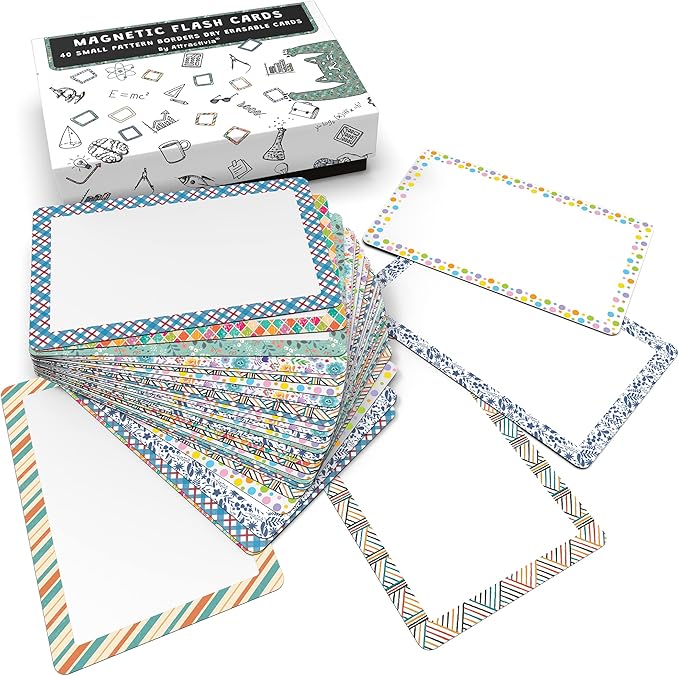 Attractivia Dry Erase Magnetic Labels 2.8 x 1.8 in, Pattern Borders, Small Dry by Attractivia