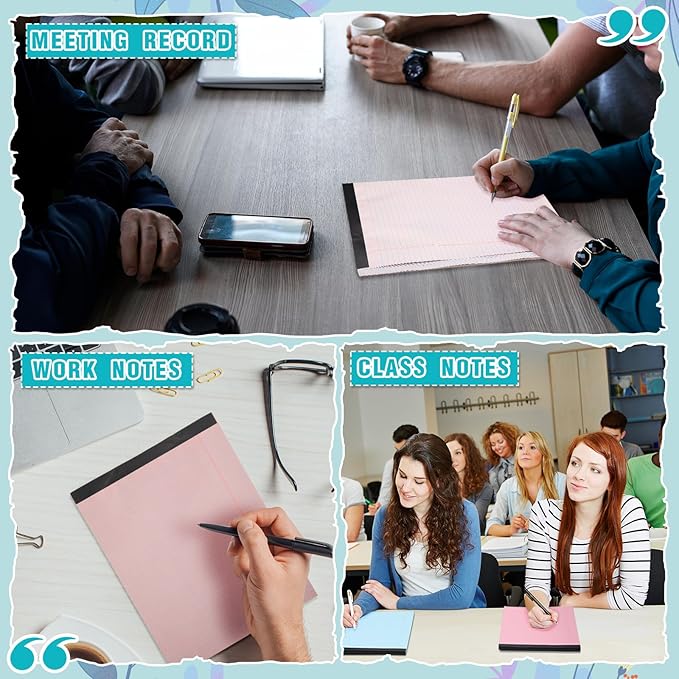 Fuutreo 8 Pcs 8.5'' x 11'' Colored Legal Pad Writing Pads Narrow Ruled 50 - Image 6
