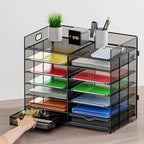 Marbrasse 7 Tier Desktop Literature Organizer, Mesh Paper Organizer, Desk - Image 6