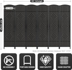 6 Panel Room Divider, 6Ft Folding Privacy Screen, Tall - Image 3