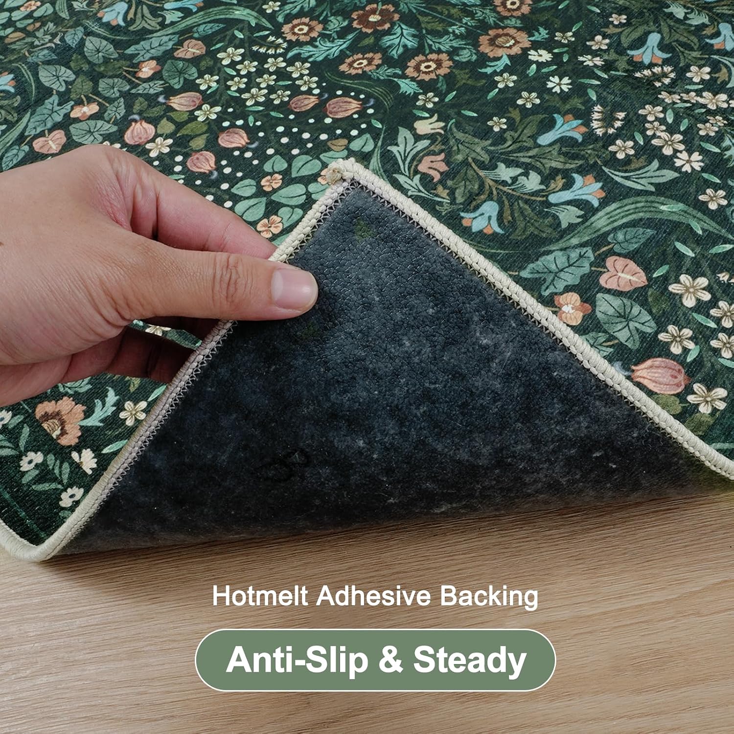 Anidaroel Floral Office Chair Mat for Hardwood Floor, 36"x48" Desk Chair Mat for Hard Floors, Under Desk Rug for Rolling Chair, Anti-Slip Computer Chair Mat, Low Pile Carpet Protector Mat