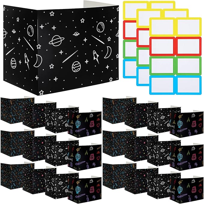 Crtiin 24 Pcs Privacy Folders for Students Desk Dividers Standard School by Crtiin