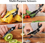 Sunnecko Kitchen Scissors All Purpose Heavy Duty Scissors Titanium Coated - Image 6